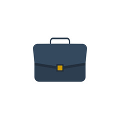 Business classical suitcase. Flat style icon. Vector illustration