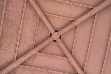 pink ceiling in a building