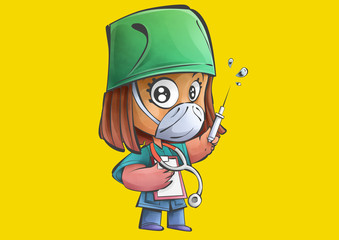 Enfermeira com injeção