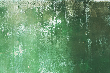 Rusty metal background of emerald color
