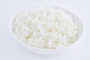 Rice Thai food on white background