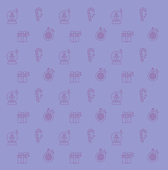 vector christmas pattern with linear icons