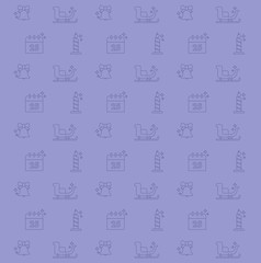 vector christmas pattern with linear icons