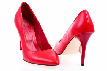 Red shoes isolated on white background
