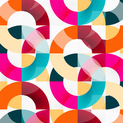 Fototapeta premium Colorful rings on grey background, modern geometric pattern design