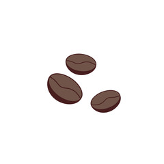 Coffee beans on white, vector