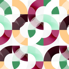 Colorful rings on grey background, modern geometric pattern design