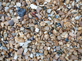 background texture of garden pebbles and rocks