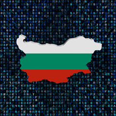 Bulgaria map flag on hex code illustration