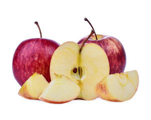 Fresh red apple isolated on white background.