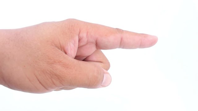 pointing human hand on isolated