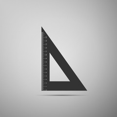 Straightedge symbol. Ruler icon isolated on grey background. Flat design. Vector Illustration