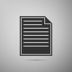 Document icon isolated on grey background. Flat design. Vector Illustration