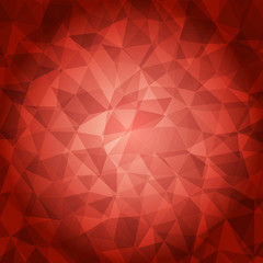 Red polygonal illustration, which consist of triangles