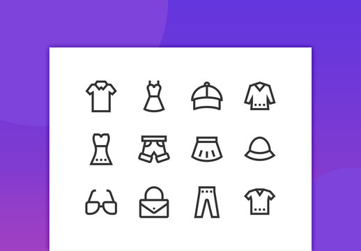 Clothing Line Icons