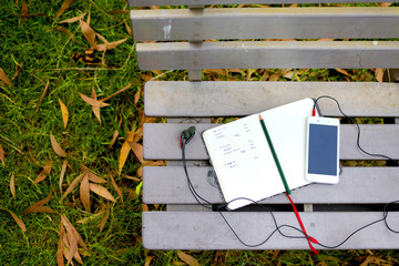 Working with notebook in the park 3