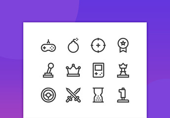 Games Line Icons