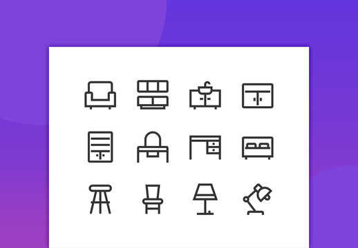 Furniture Line Icons