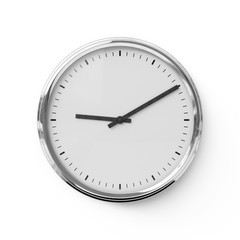 3D rendering wall clock isolated on white background