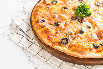 pepperoni pizza with olive