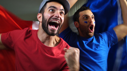 French Friends Celebrating with France Flag