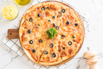 pepperoni pizza with olive