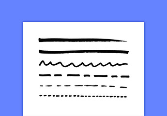 Thin Pen Brush Strokes