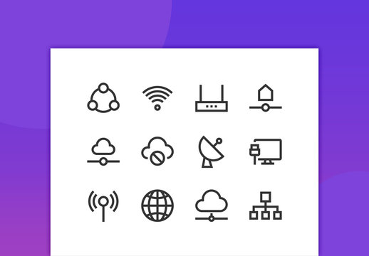 Network Line Icons