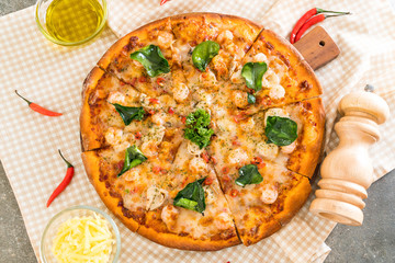 spicy shrimp (Tom Yum) pizza