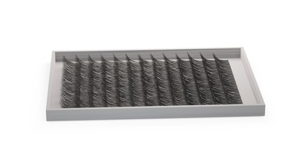 box with artificial lashes set - eyelash extension. 3d illustration