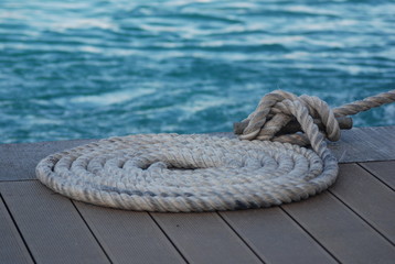 mooring line at the pier