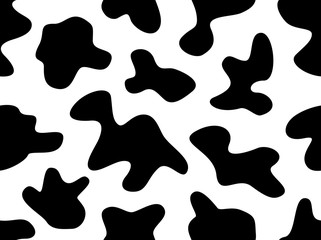 Cow seamless pattern. Black on white background. Vector illustration