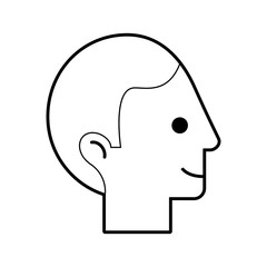 head man avatar character vector illustration design