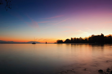 Sunset on Lake of geneva