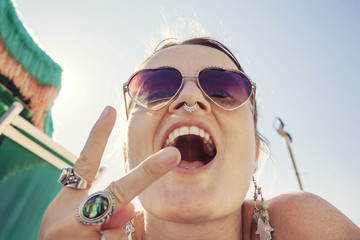 Happy girl on the beach