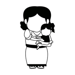 little girl and grandmother together family