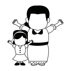 little girl and grandmother together family