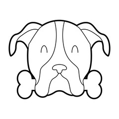 cute dog mascot with bone vector illustration design