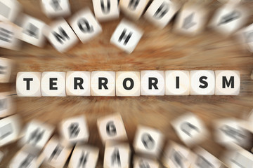 Terrorism terror attack danger terrorist fear dice business concept