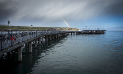 Obraz premium The new pier at Swanage in Dorset.