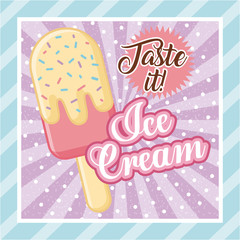 ice cream delicious cartoon icon vector illustration design graphic