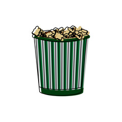 cinema cardboard striped popcorn snack bucket