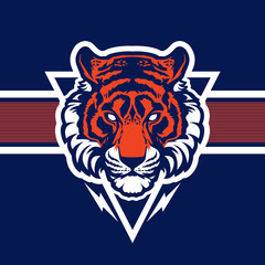 tiger animal mascot head vector illustration logo