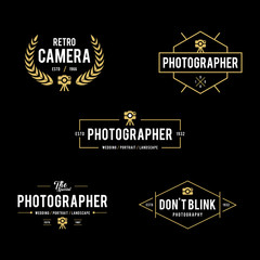 Set of Vintage photography badges and labels