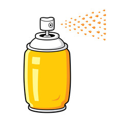Yellow paint spray can vector isolated.