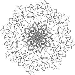 Flower Mandala. Vintage decorative elements. Oriental pattern, vector illustration. symmetry, kaleidoscopeic, chakran, moroccan,spain, retro, henna,