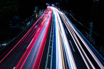 Fototapeta na wymiar 車の光, The Traffic Road