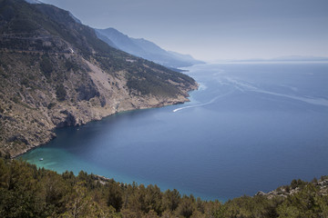 Croatia  coast Route 8 seascape view near Omis