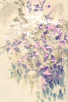 Artistic, floral background with subtle flowers