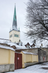 Fototapeta na wymiar Saint Olaf church in Old Town of Tallinn